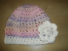 Obrázek výrobku: Dětská háčkovaná čepice - růžovo - fialový melír