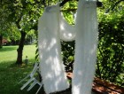 Výrobek: Bílá extra dlouhá dlouhá ručně pletená šála