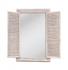 Výrobek: Zrcadlo obdélníkové, bílé s okenicemi2 - VINTAGE STYLE