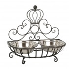 Výrobek: Misky v kovovém stojanu -36*18*19 cm - VINTAGE STYLE