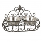 Výrobek: Misky v kovovém stojanu - 39*20*23 cm - VINTAGE STYLE