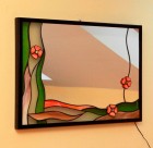 Výrobek: Vitrážové zrcadlo s květy