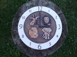 Obrázek výrobku: NNástěnné keramické hodiny7 -- zvířata - průměr cca 22 cm