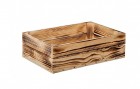 Výrobek: Opálená dřevěná bedýnka 40 x 26 x 12 cm
