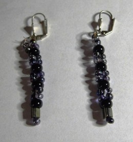 Obrázek výrobku: Fialovo - černé náušnice